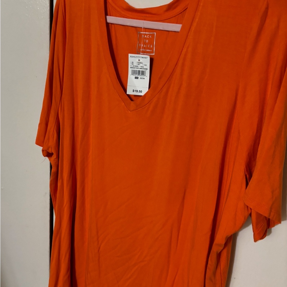 a new day Bright Orange V-Neck Tee - Picture 2 of 6